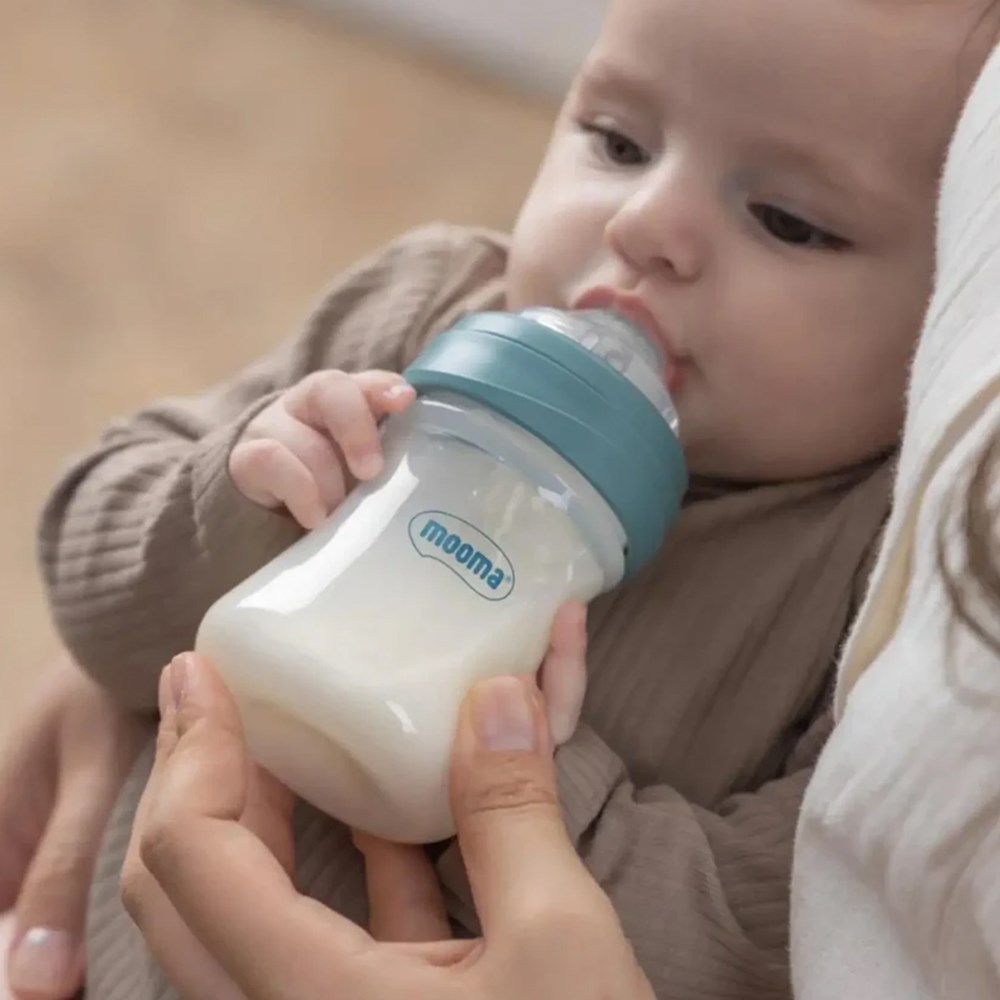 MOOMA Kindy Biberon Yavaş Akış 150 ML Mavi ( 0-6 Ay ) 
