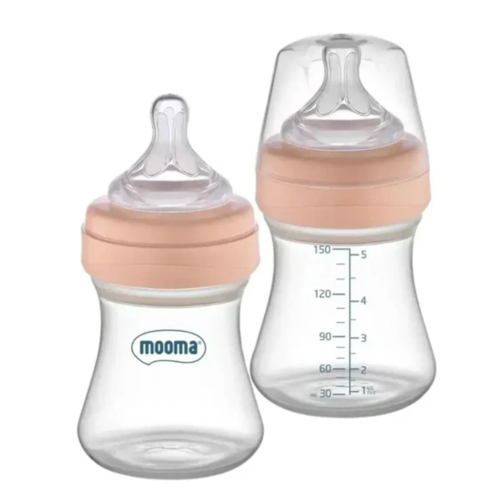 MOOMA Kindy Biberon Yavaş Akış 150 ML Gül ( 0-6 Ay )