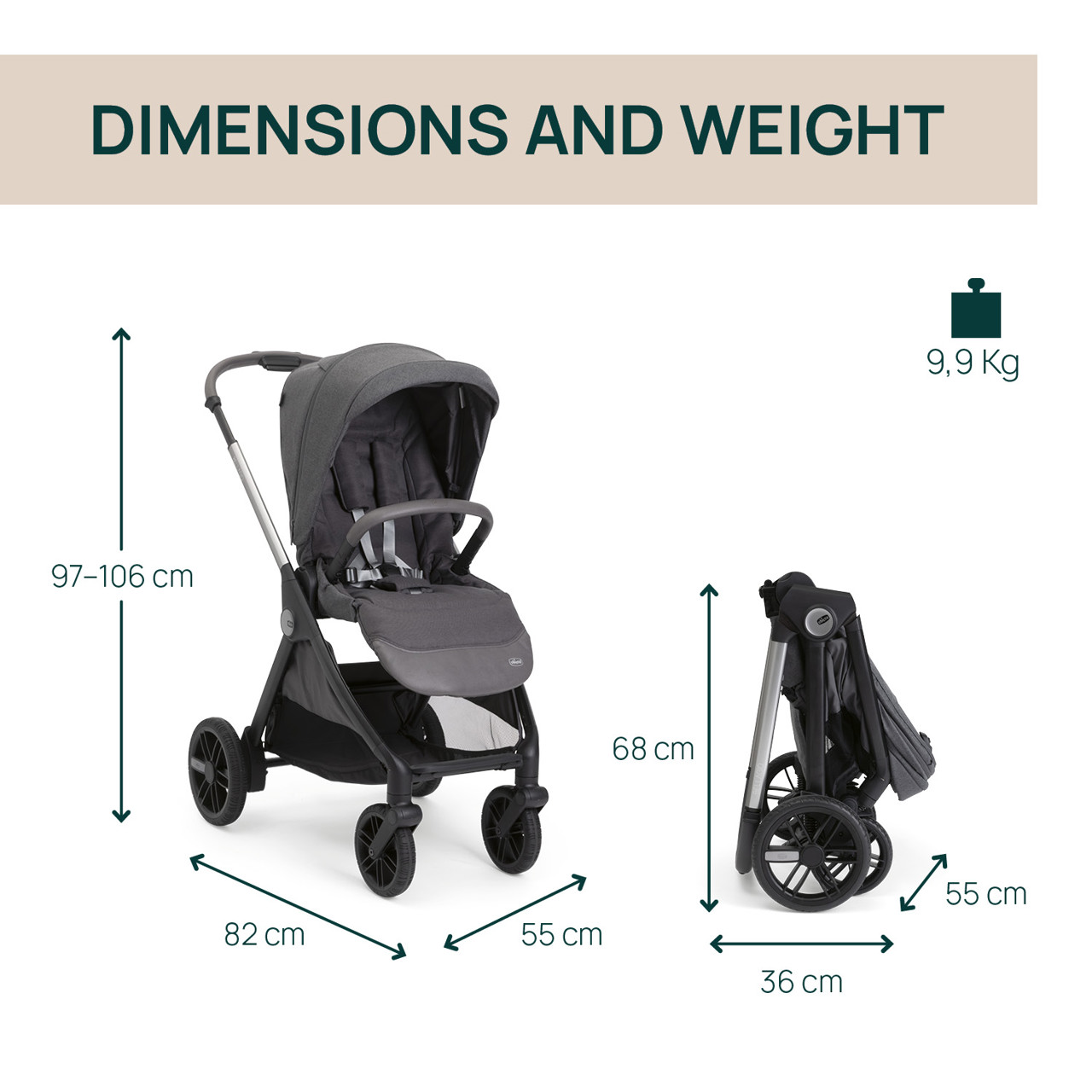 Chicco Bellagio Bebek Arabası(Otomatik Katlanır) 2.0 Black Satin