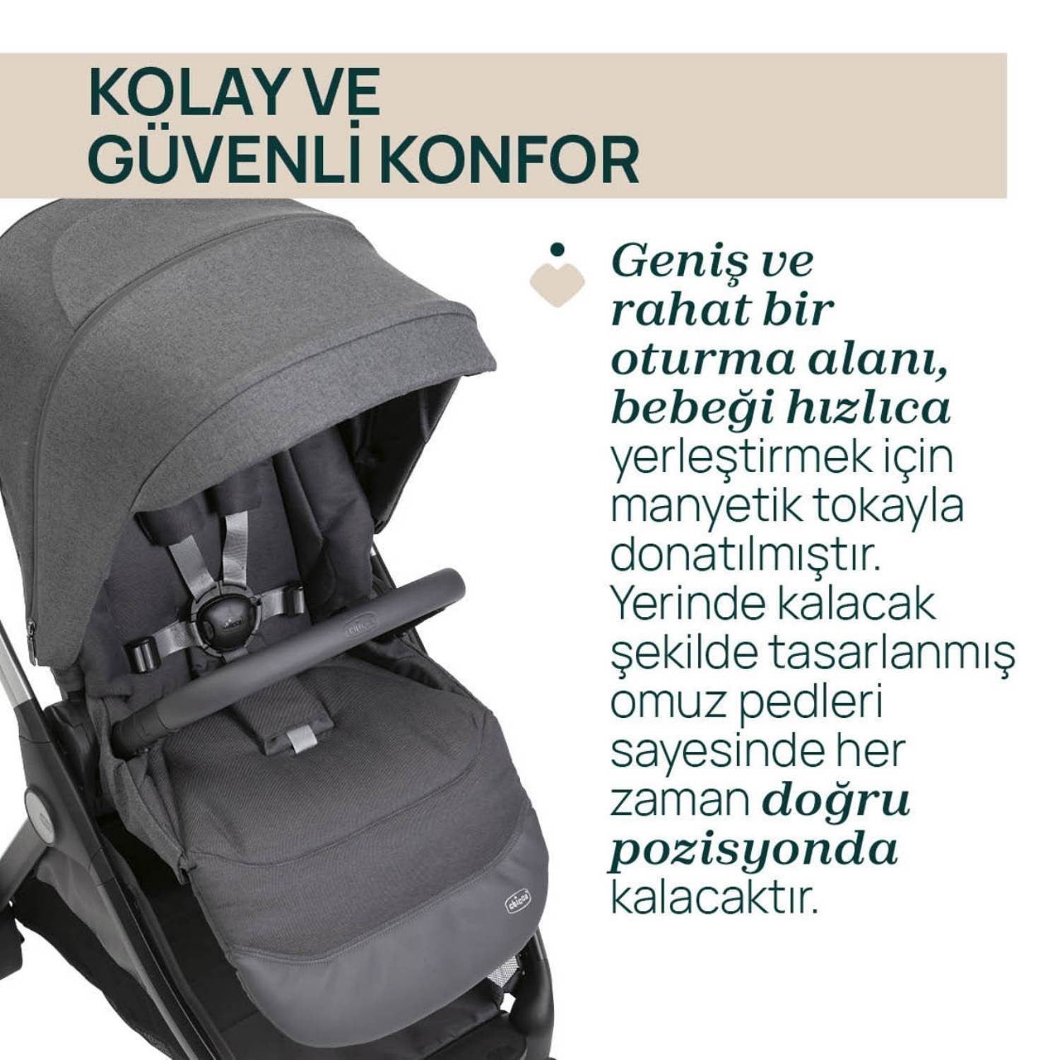 Chicco Bellagio Bebek Arabası(Otomatik Katlanır)  2.0 Fır Tree