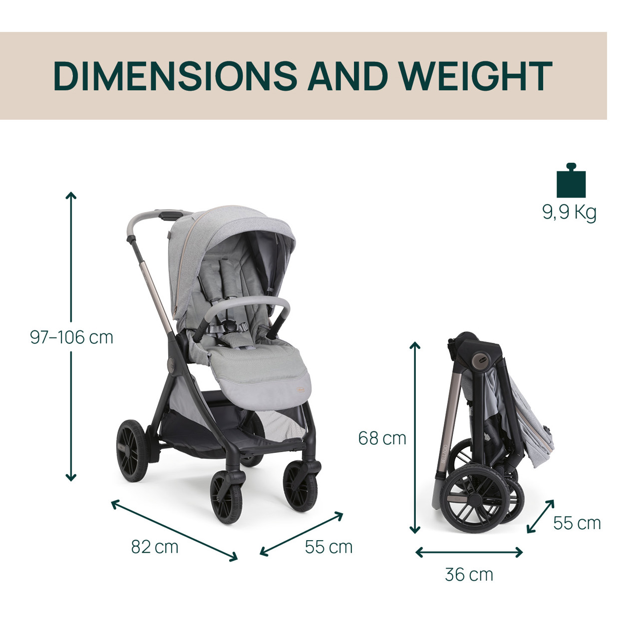CHİCCO Bellagıo Bebek Arabası 2.0 Lunar Rock