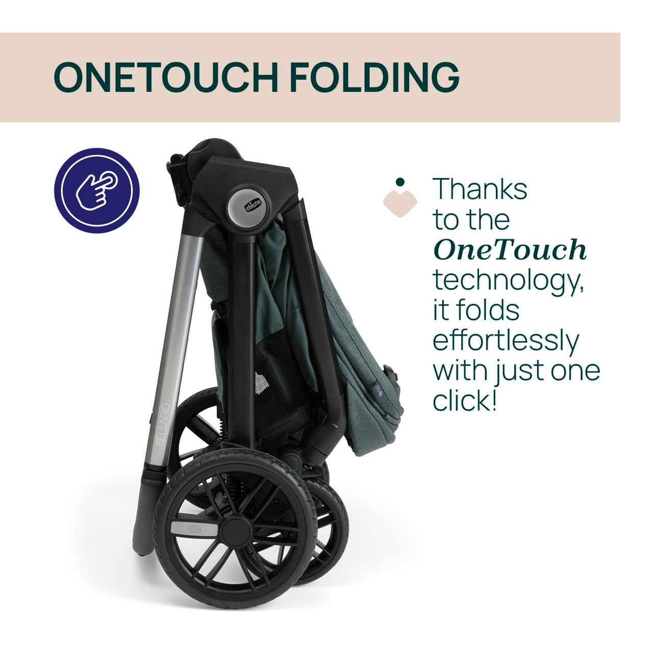 Chicco Bellagio Bebek Arabası(Otomatik Katlanır) Fır Tree