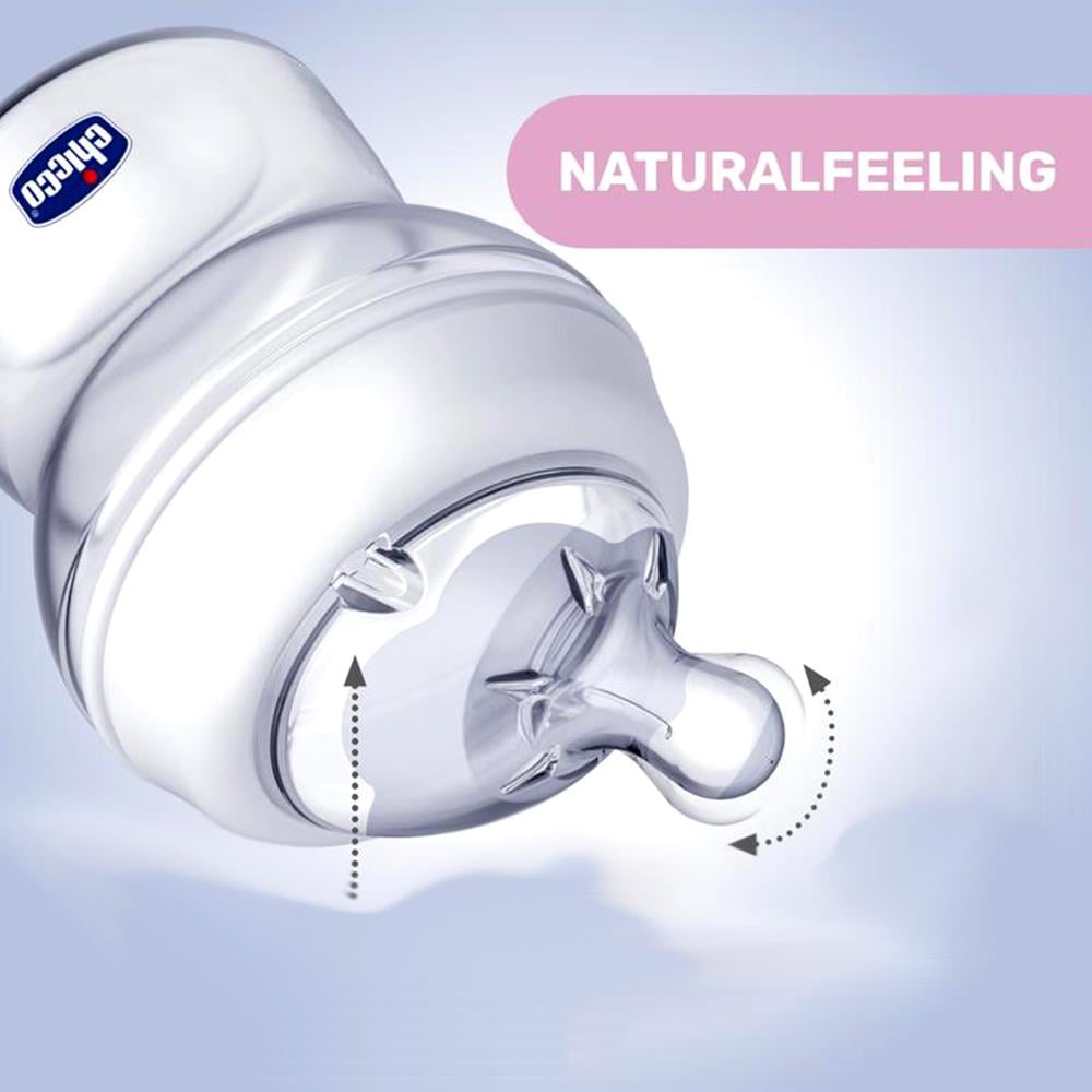Chicco Natural Feeling Silikon Emzikli Pp Biberon Desenli 250 Ml 2+ Ay Yeni