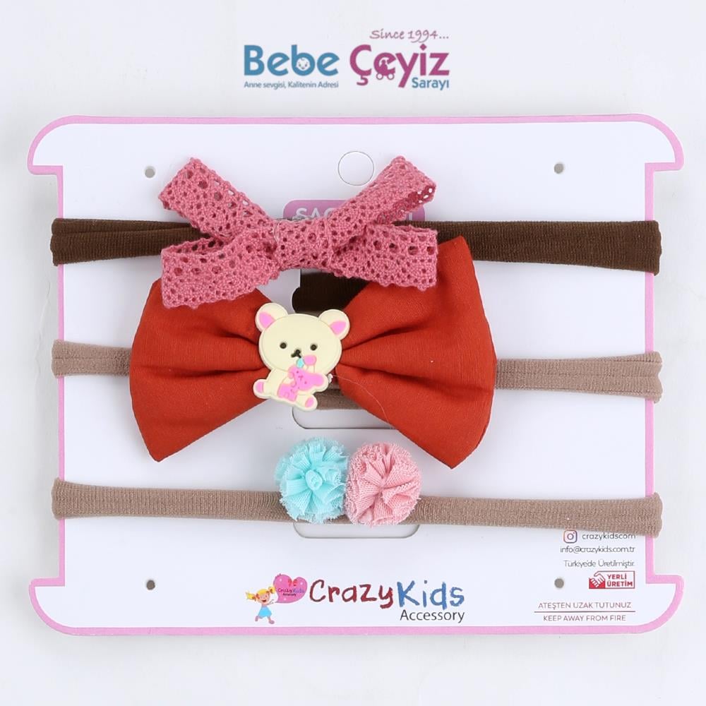 CRAZY KİDS Ayıcıklı  Bandana Set Ayıcıklı ( Mix )