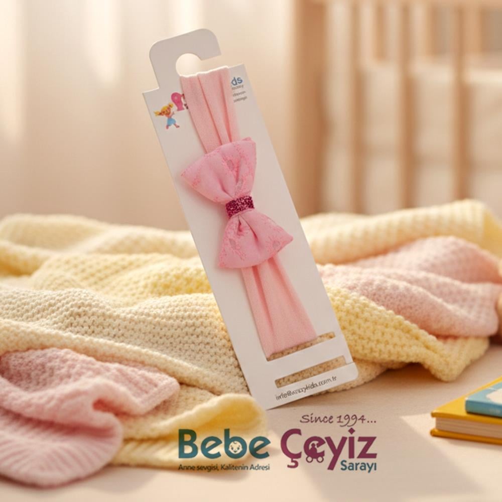 CRAZY KİDS Güpürlü Simli Bandana ( Pembe )