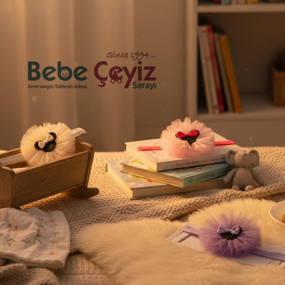 Bandana...Mikili Tüllü ( Kırmızı )