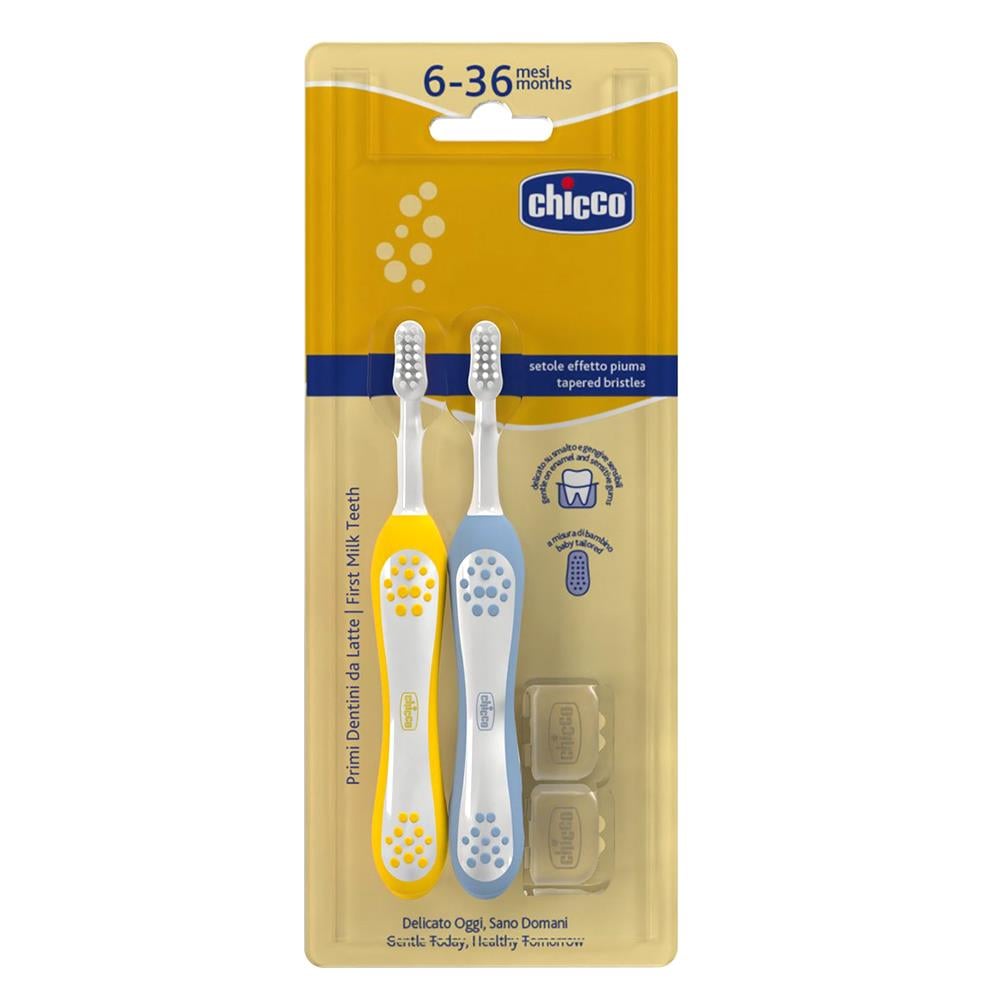 CHİCCO Mustard 2li Diş Fırçası ( İndigo ) ( 3-36 Ay )