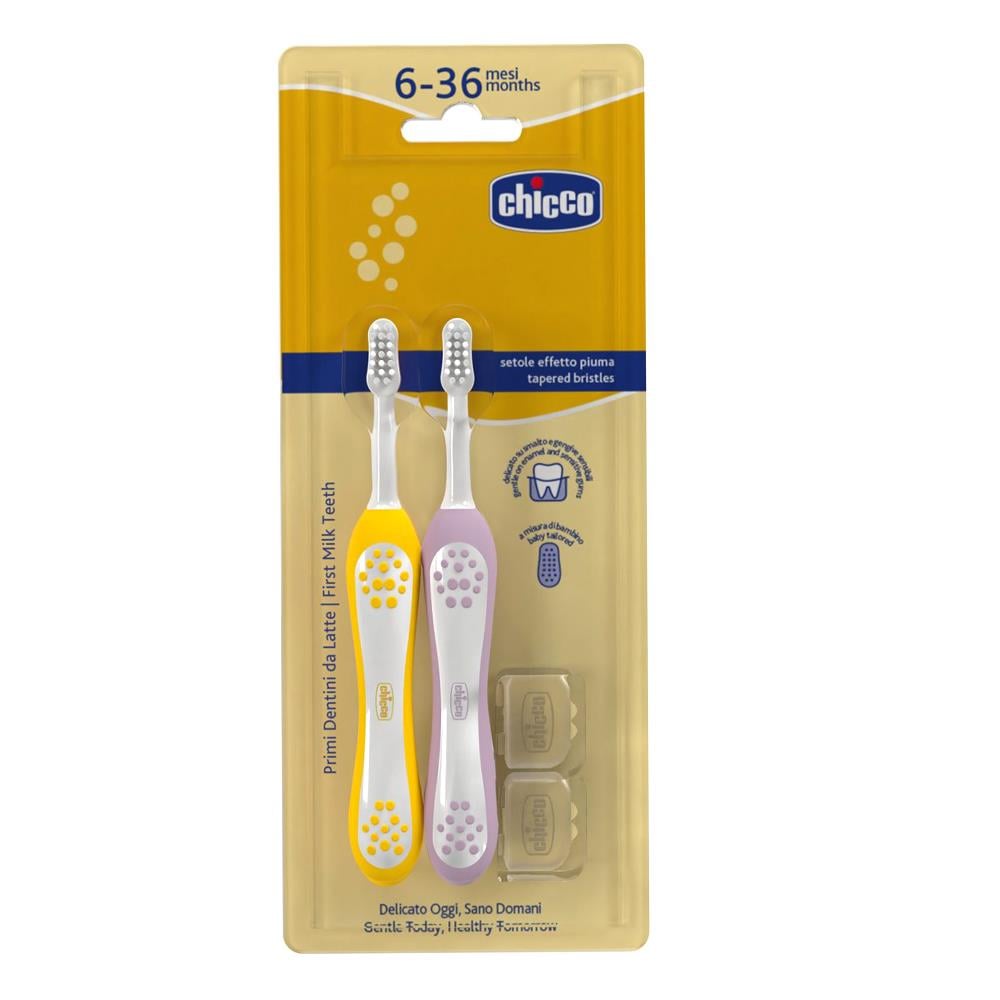 CHİCCO 2li Diş Fırçası Mustard Lilac ( 3-36 Ay )