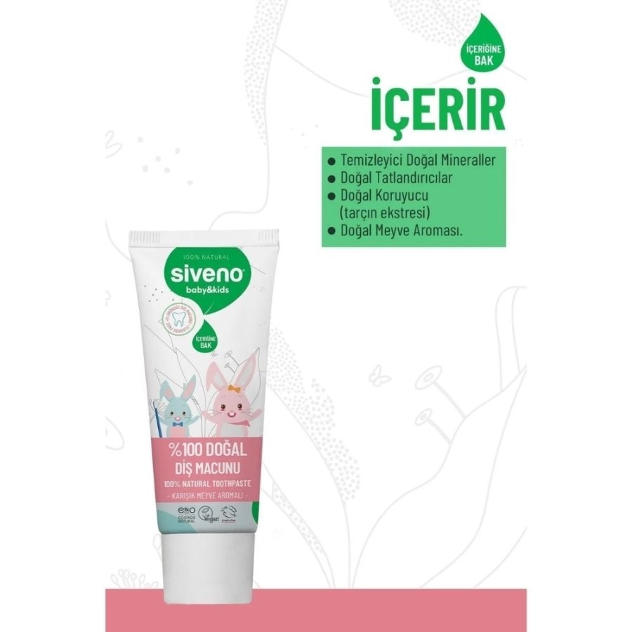 Siveno %100 Doğal Diş Macunu Bebek&Çocuk 50 ml