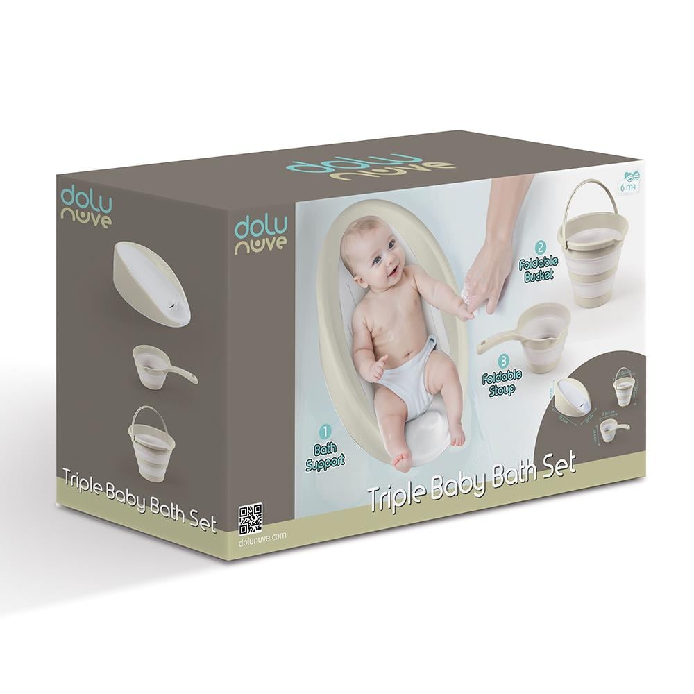 Banyo Set...3 lü Bebek Banyo Seti Relax Bej