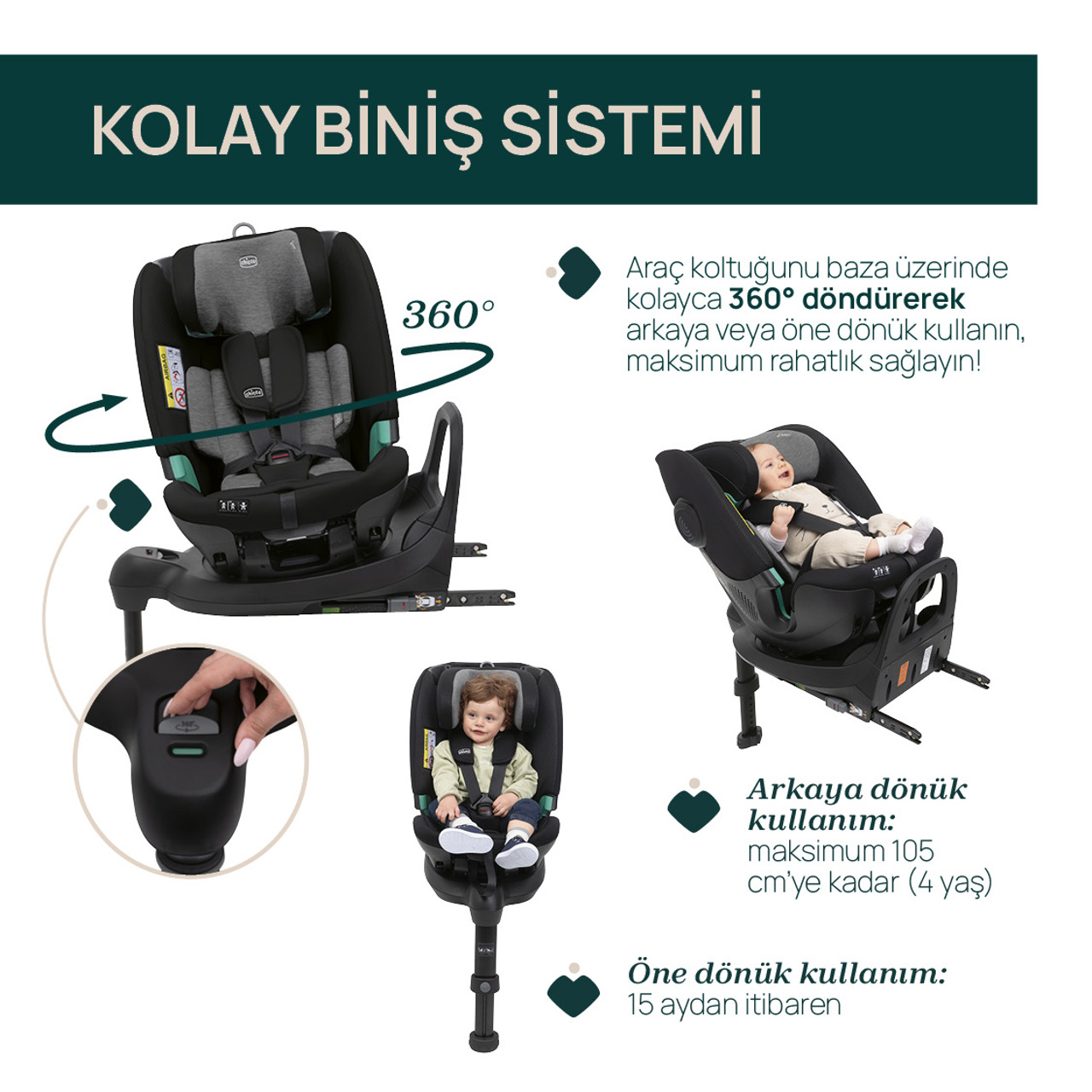 Chicco Fullseat 360 i-size Oto Koltuğu  Black Satın