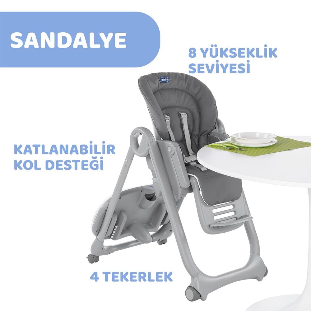 Chicco Polly Magic Mama Sandalyesi Dark Grey
