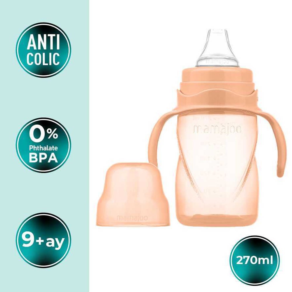 MAMAJOO Akıtmaz  Alıştırma Bardağı 270 ML ( Pow Blush ) ( 9 Ay+ )