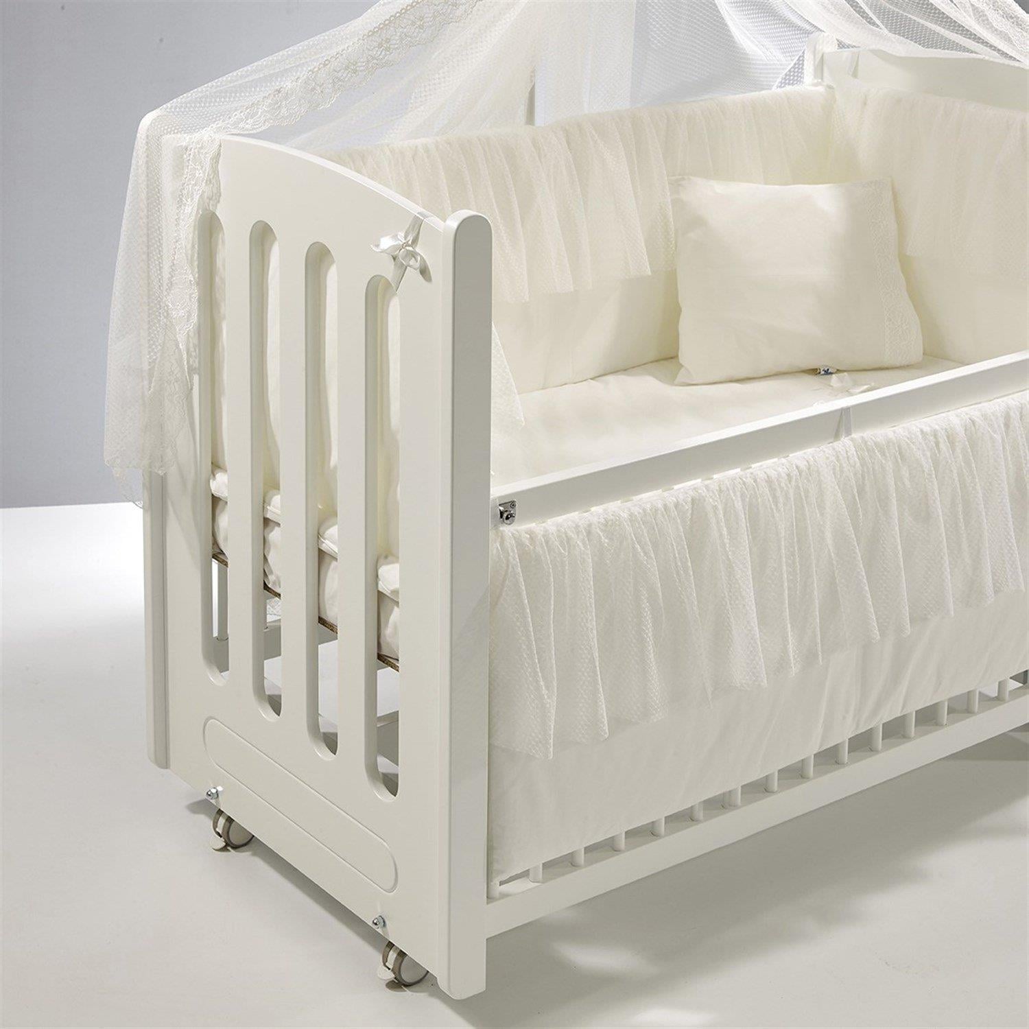 Meltem Smart Mia Anne Yanı Ahşap Sallanır Beşik Beyaz (60x120)
