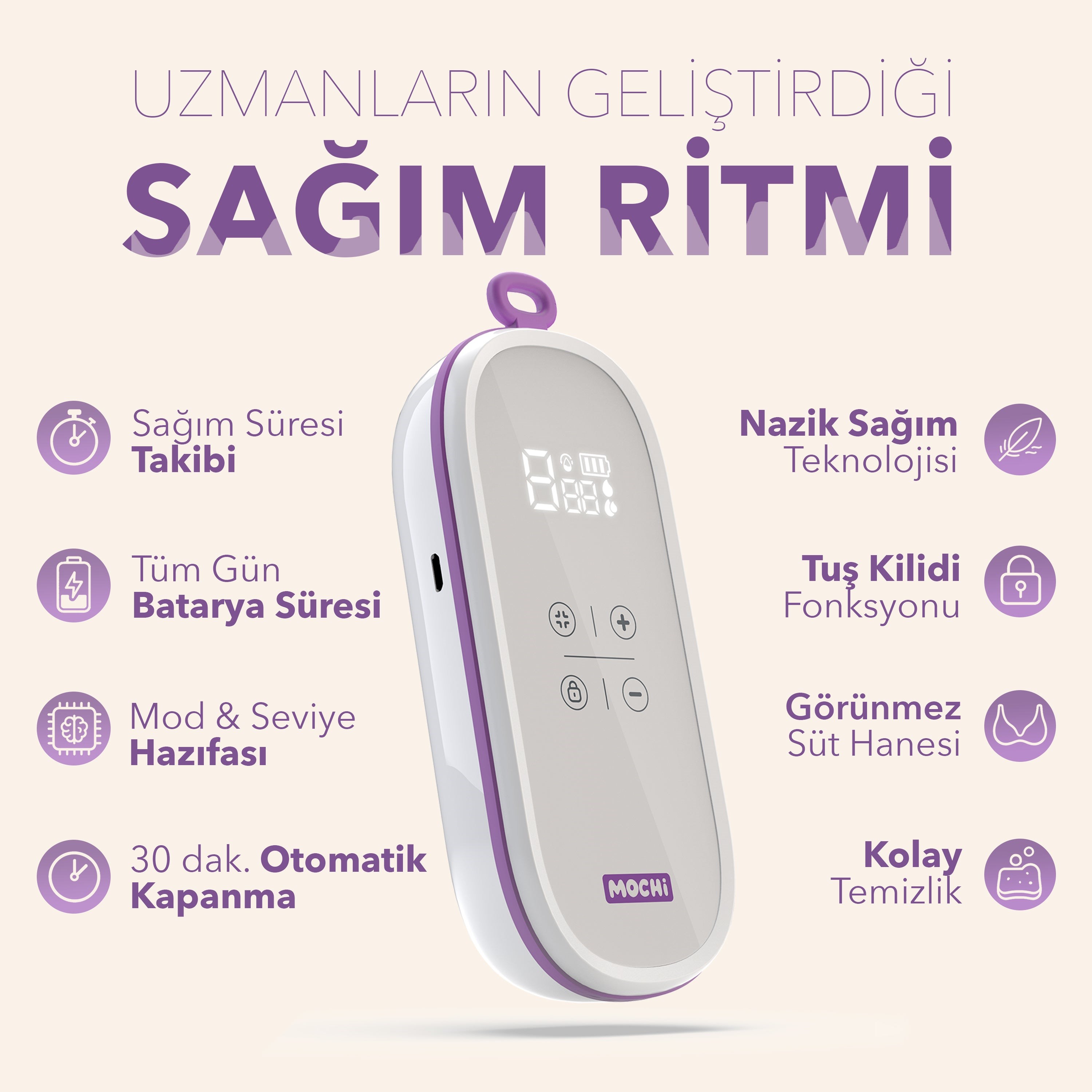 MOCHİ Göğüs Pompası Giyilebilir Momentum 2li