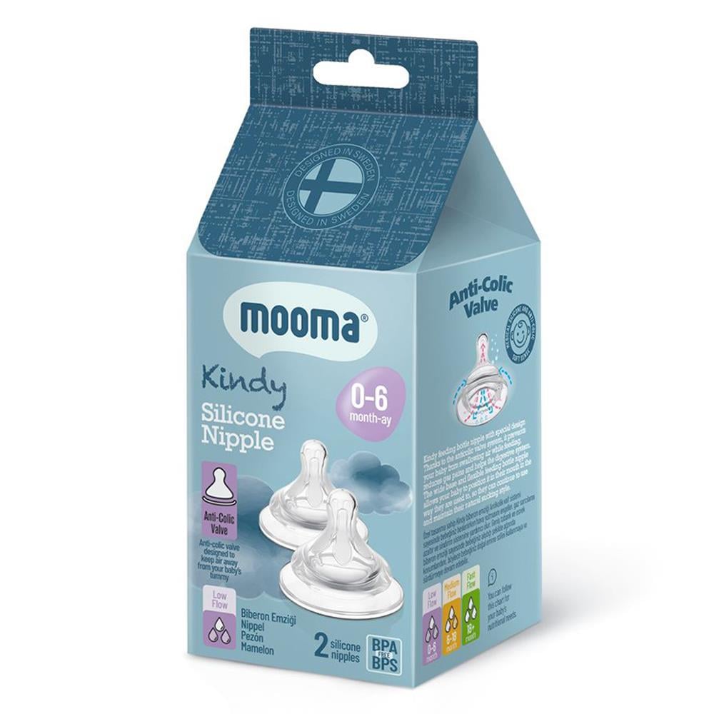 Mooma Kindy Antikolik Biberon Emziği Yavaş Akış (0-6 Ay)