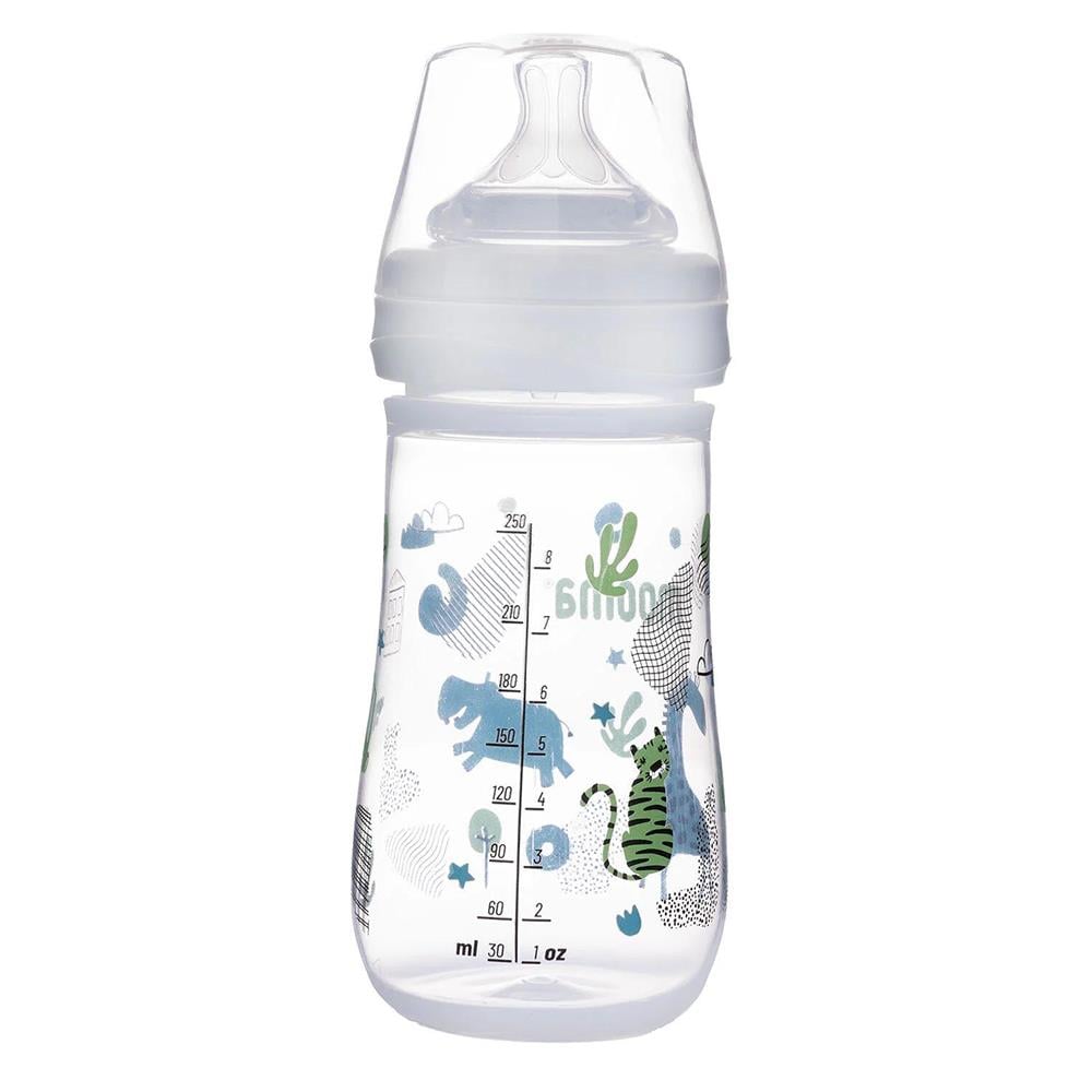 Mooma Neeko Antikolik Biberon 250ml (18 Ay+ Hızlı Akış) Hayvan Desenli