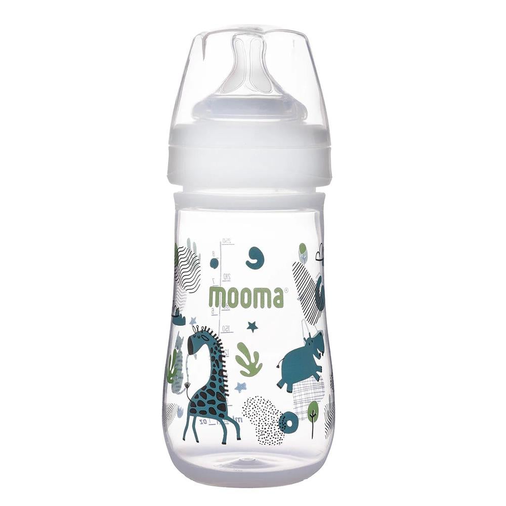 Mooma Neeko Antikolik Biberon 250ml (18 Ay+ Hızlı Akış) Hayvan Desenli