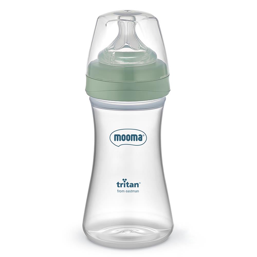 Mooma Neutra Antikolik Tritan Biberon 250ml (6-18 Ay) Orta Akış - Sage Green