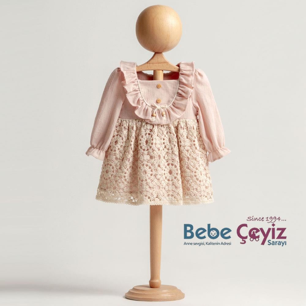 MYMİO Boncuklu Naturel Elbise ( Kız )