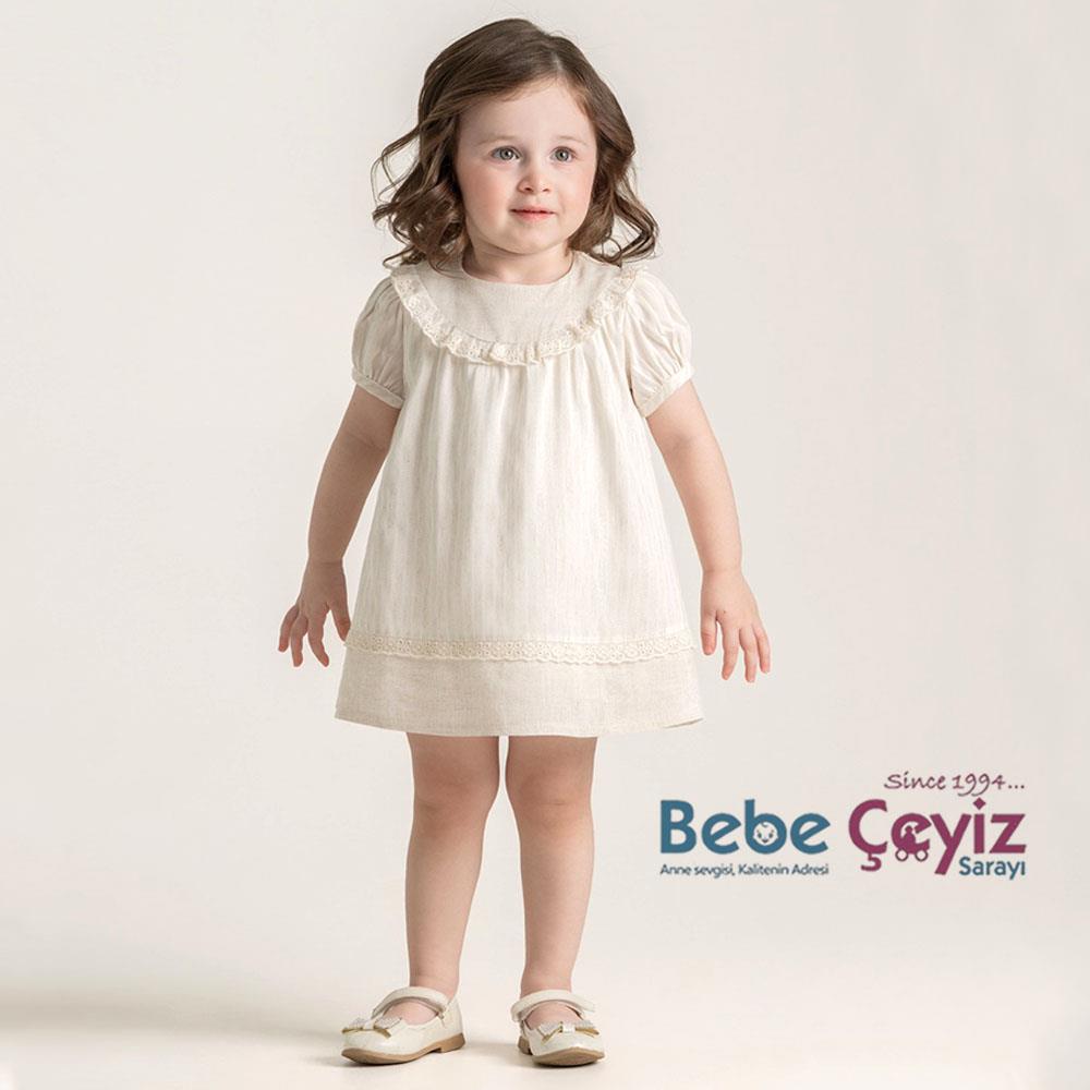 MYMİO Çizgili Keten Elbise