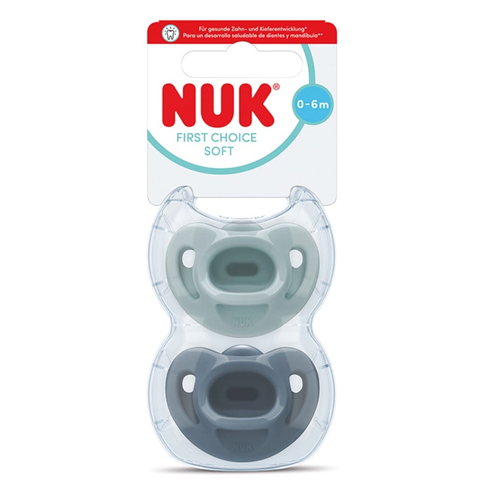 NUK Emzik FC Soft %100Silikon 2li Yeşil/MaviErkek