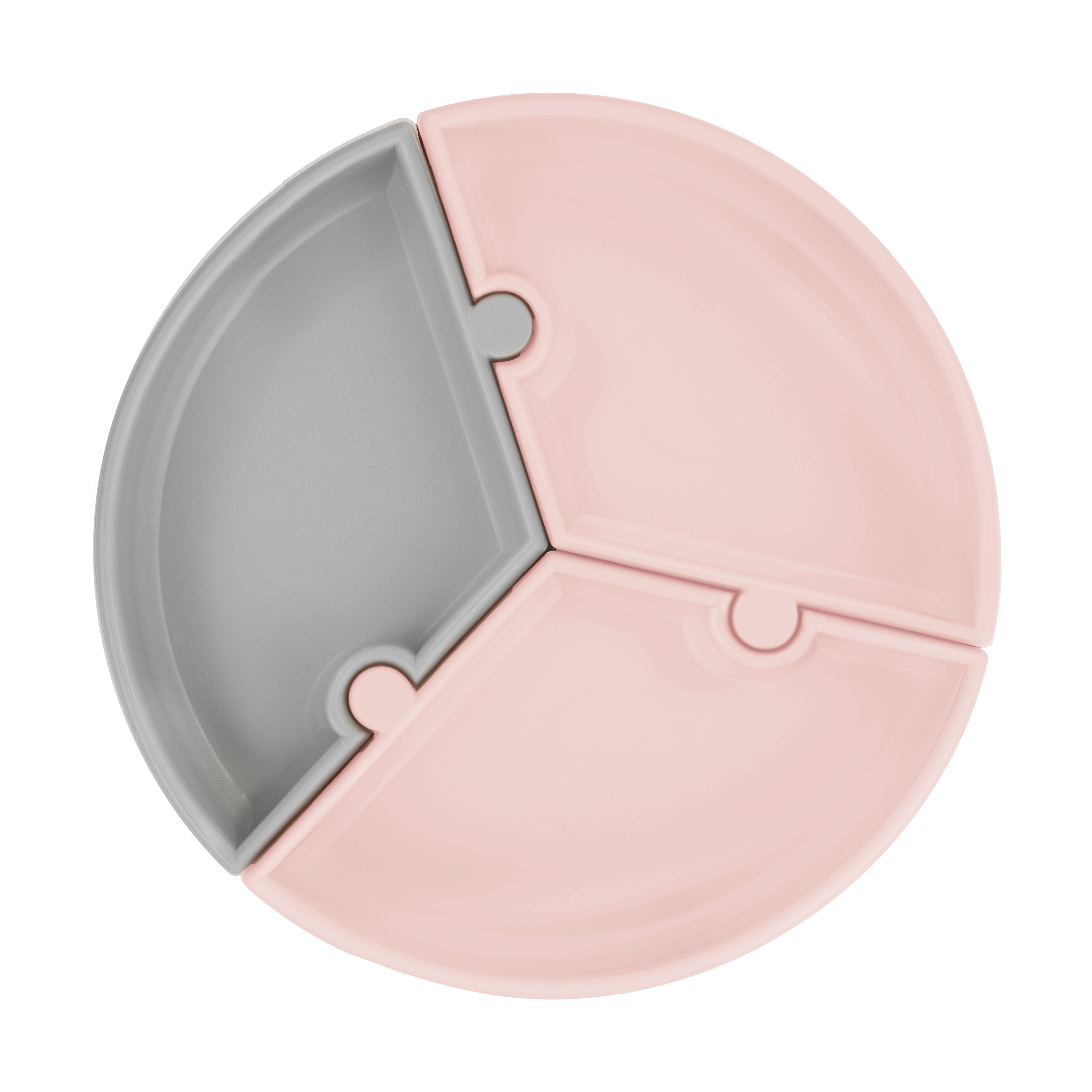 Oioi Vakum Tabanlı Puzzle Tabak Pinky Pink Powder Grey (6Ay+)
