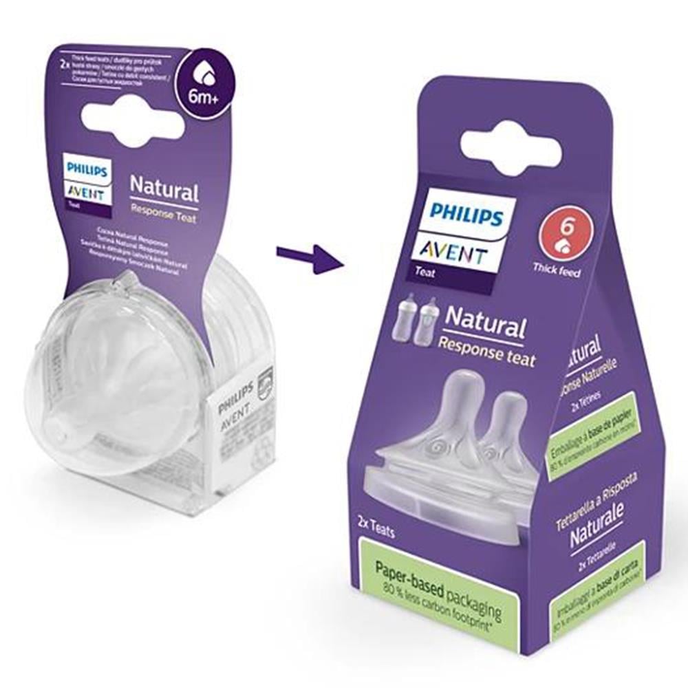 AVENT 2 li Doğal Tepkili Biberon Emziği 6+Ay No:6