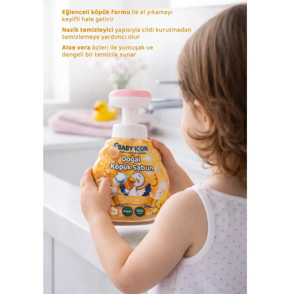 Baby Icon Doğal Vegan Muzlu Çiçek Şekilli Köpük El Sabunu - 350 ml