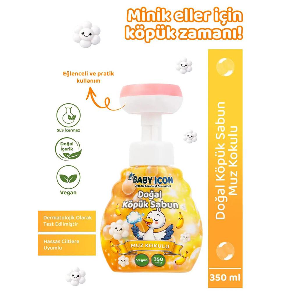 Baby Icon Doğal Vegan Muzlu Çiçek Şekilli Köpük El Sabunu - 350 ml