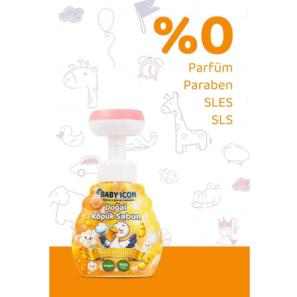 Baby Icon Doğal Vegan Muzlu Çiçek Şekilli Köpük El Sabunu - 350 ml