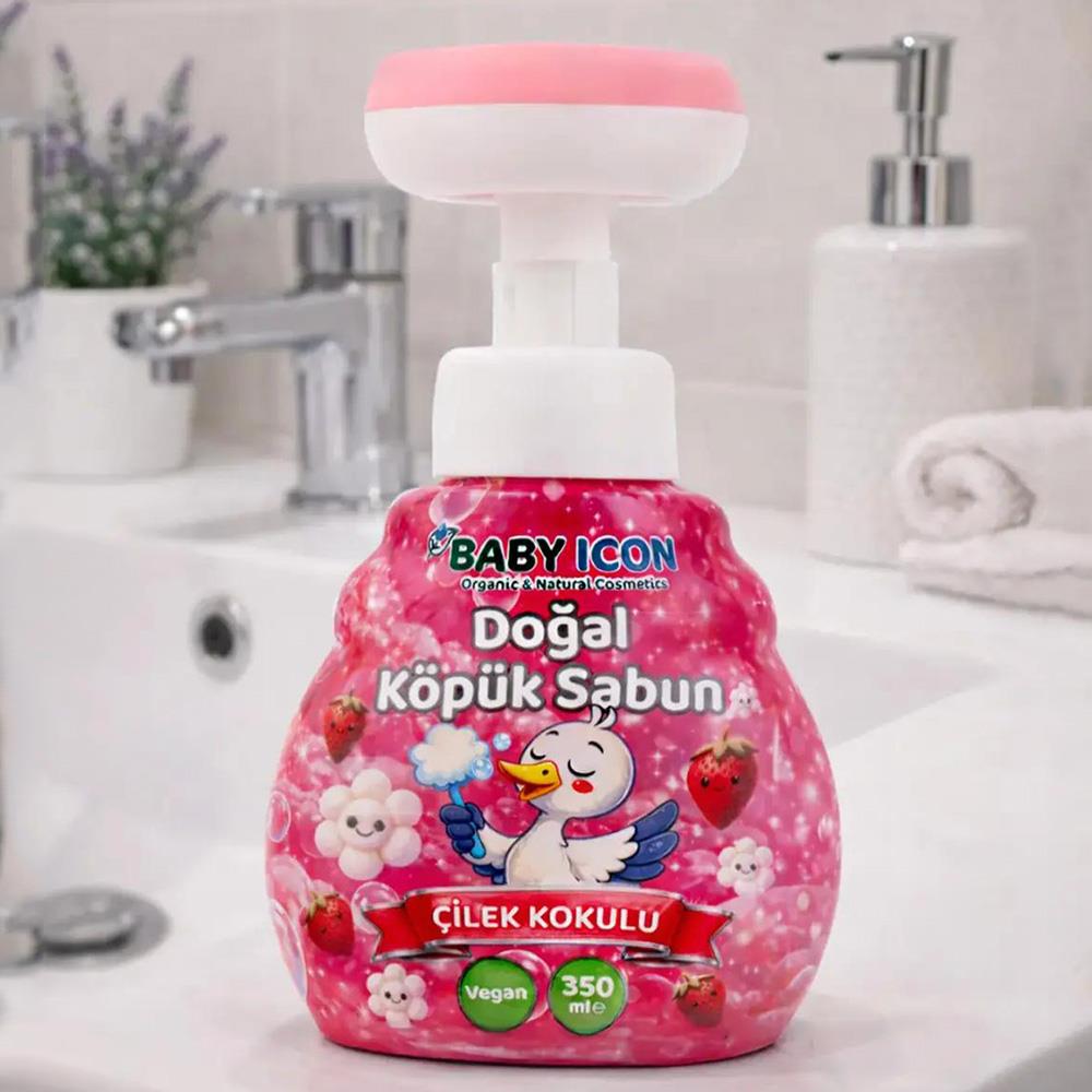 Baby Icon Doğal Vegan Çilekli Çiçek Şekilli Köpük El Sabunu - 350 ml