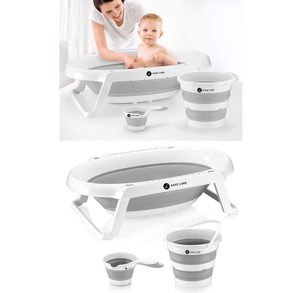 Safe Line 3 Parça Katlanabilir Bebek Küvet Set 