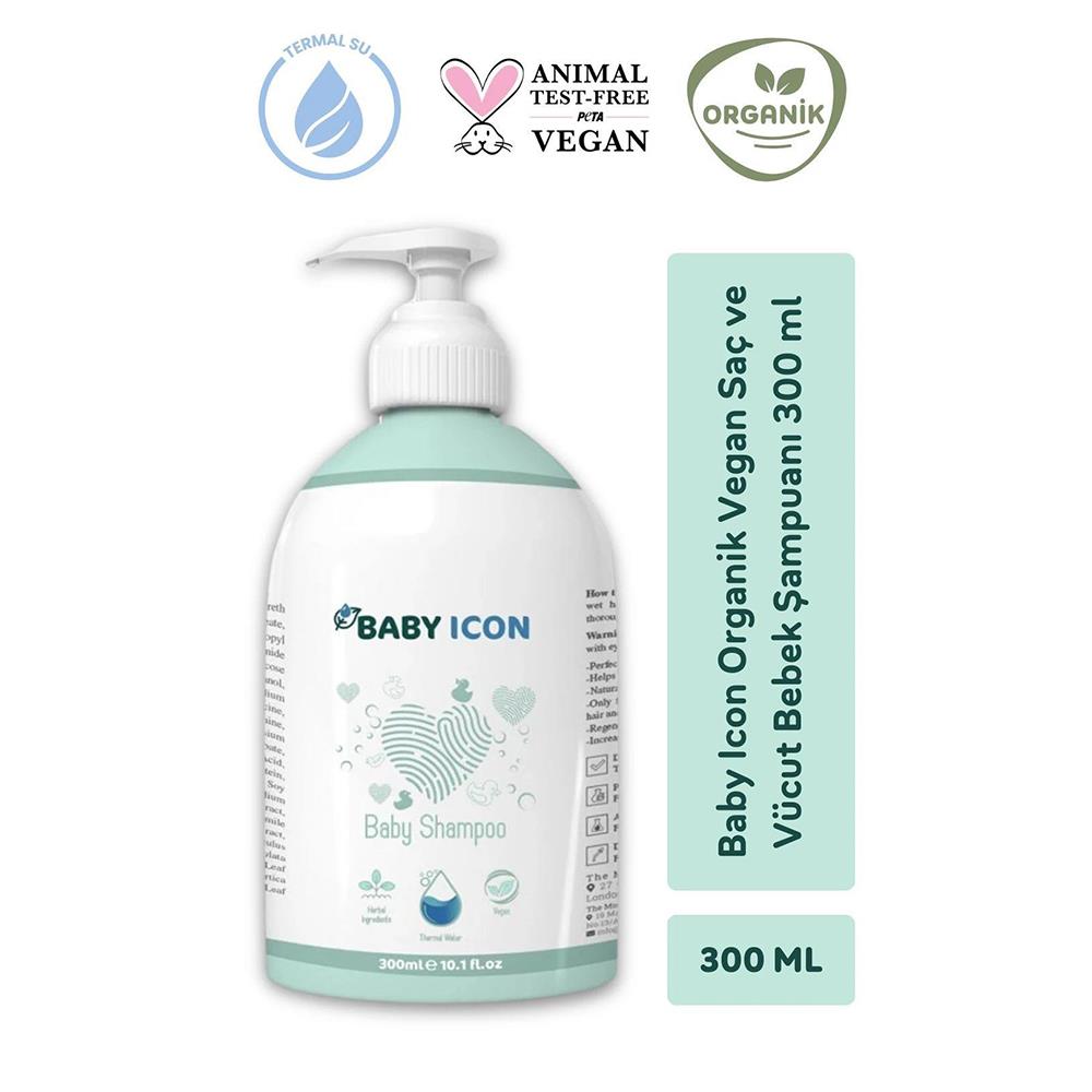 Baby Icon Organik Vegan Saç ve Vücut Bebek Şampuanı 300ml