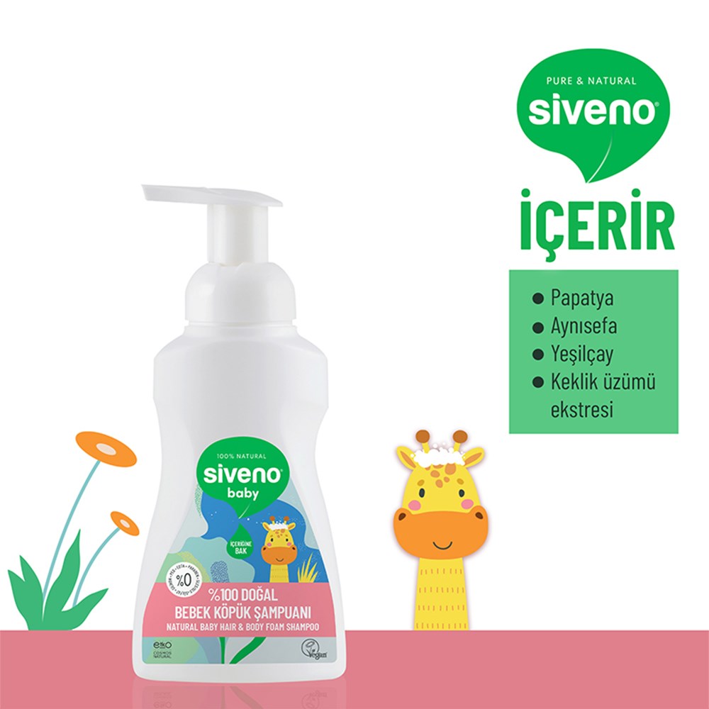 SIVENO % 100 Doğal Bebek Köpük Şampuan ( 250 Ml )
