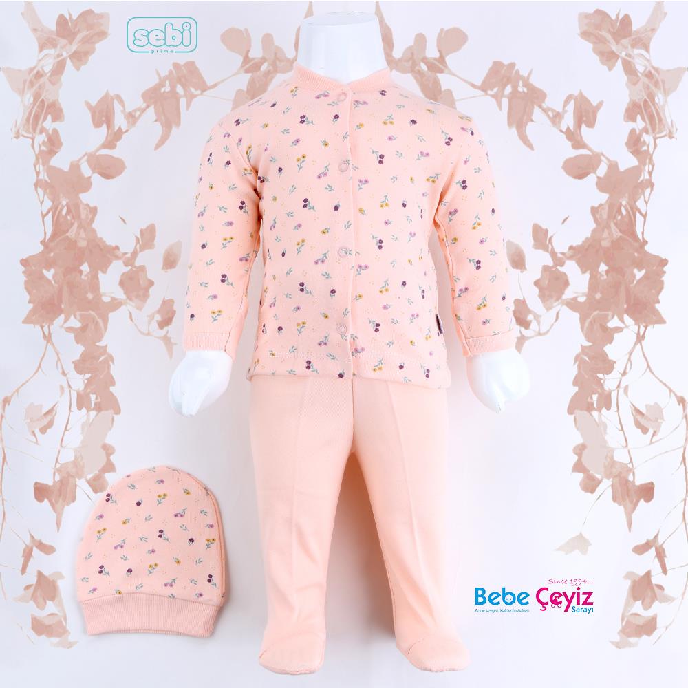 SEBİ Çiçek Desen Pijama Takım (0-3 Ay)