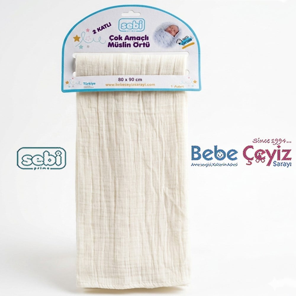 Sebi Çift Kat Müslin Bebek Battaniyesi (80x90)