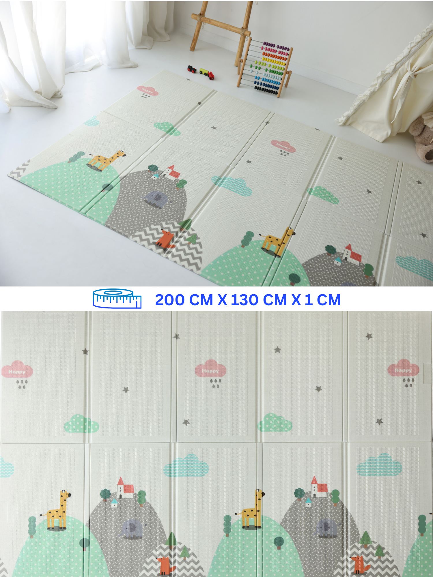 Oyun Matı...Katlanabilir Bulutlar Dağlar 200*130*1