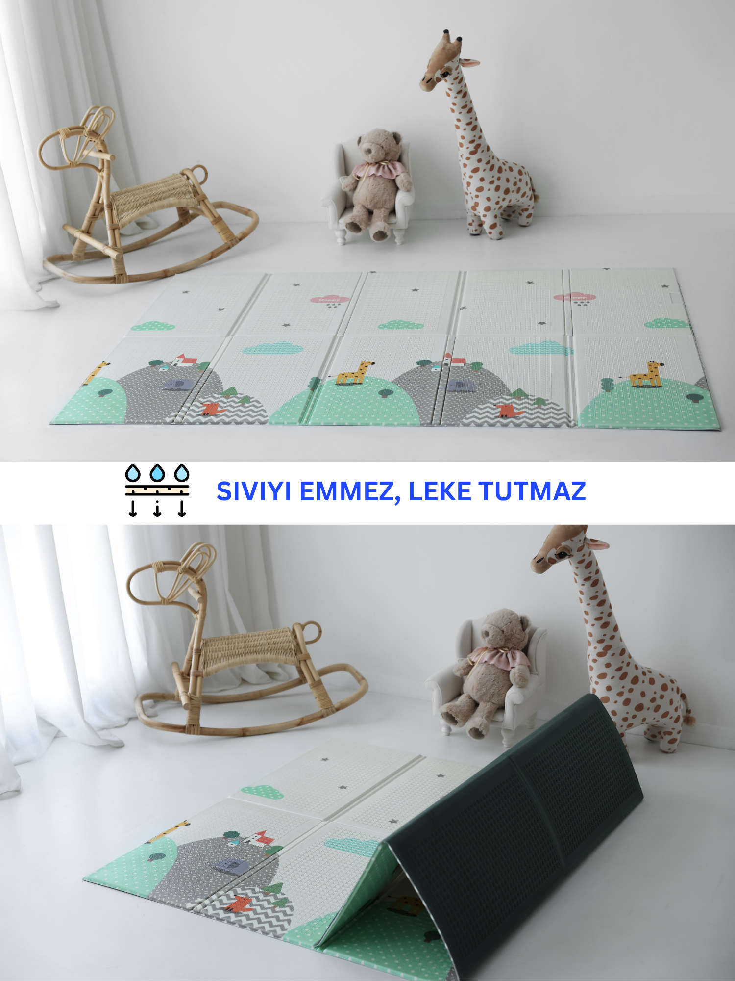 Oyun Matı...Katlanabilir Bulutlar Dağlar 200*130*1