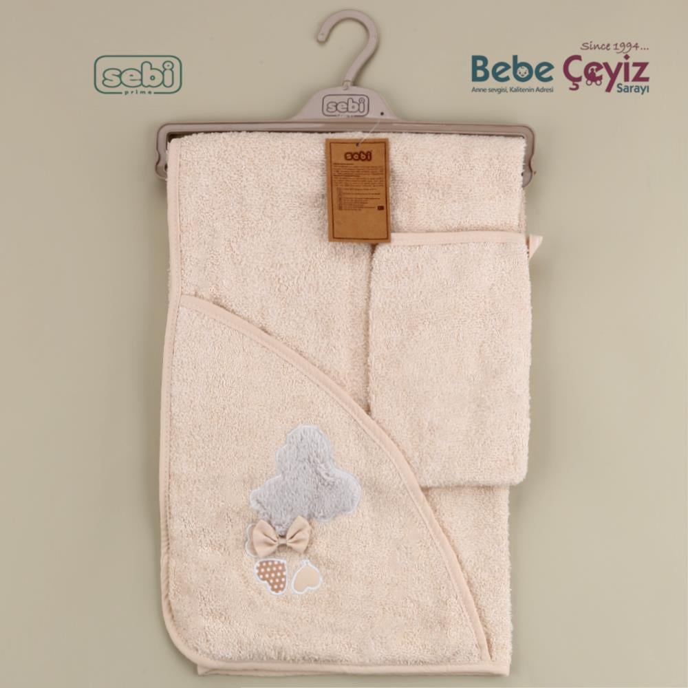 Banyo Havlusu...Ayı Desen Bej