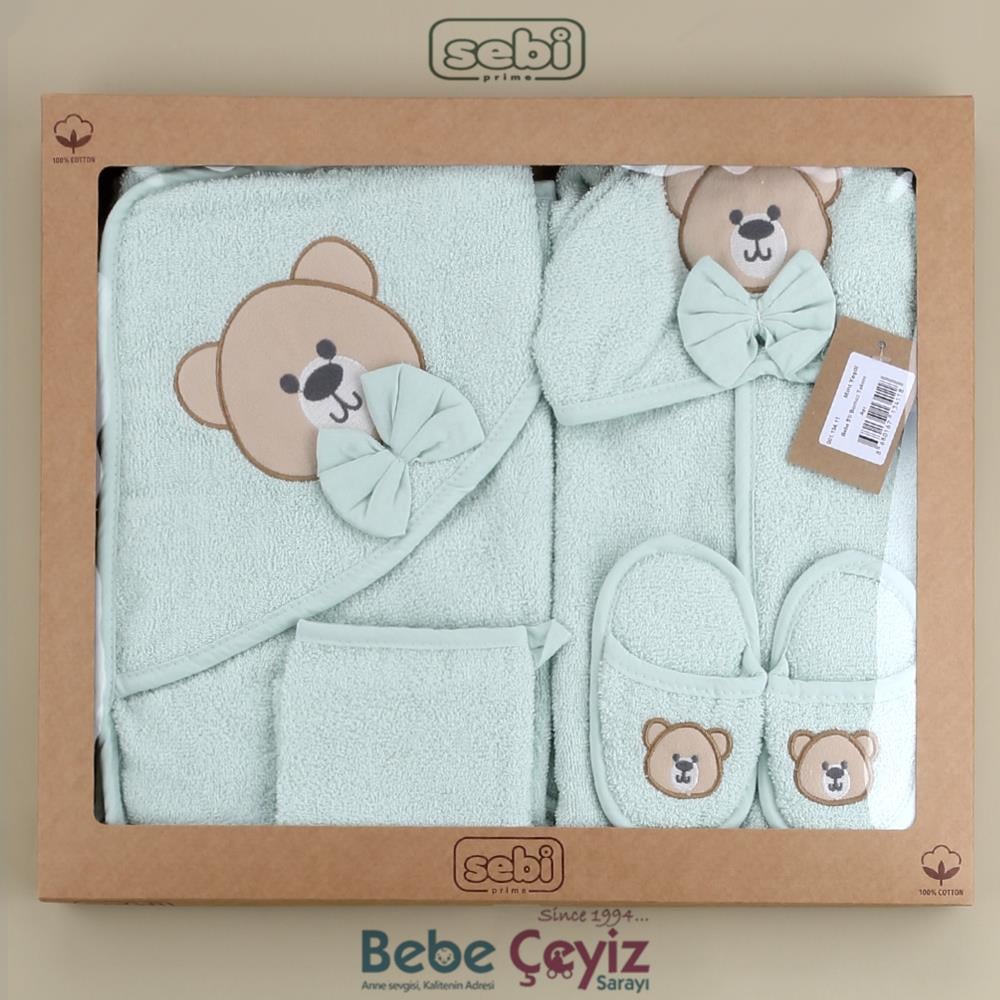 Hastane Çıkışı...5 li Ayı Desen Mint Yeşili