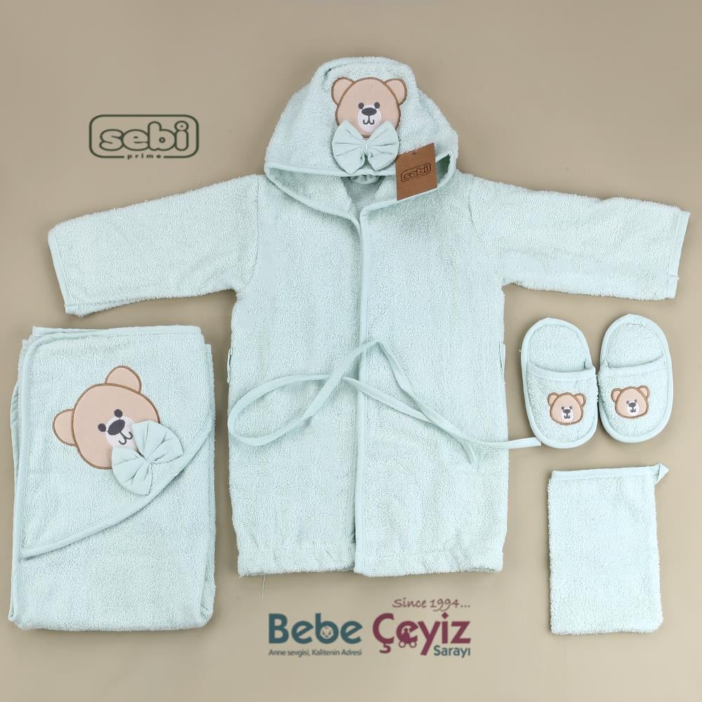 Hastane Çıkışı...5 li Ayı Desen Mint Yeşili