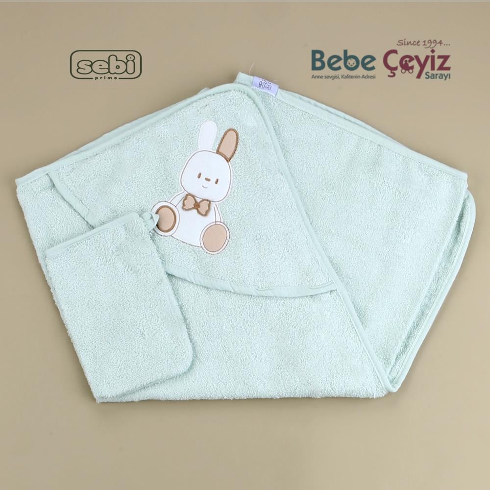 Havlu...Tavşan Desen Mint Yeşili