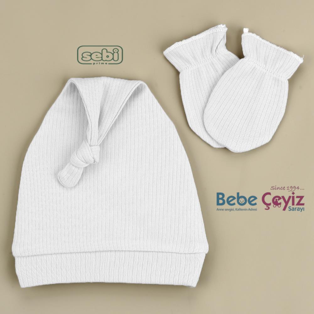 Şapka...Bağlamalı Ve Eldivenli ( Ekru )