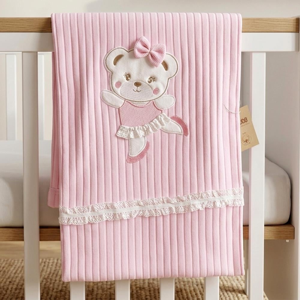 SEBİ PRİME Dantelli Battaniye ( Pembe )