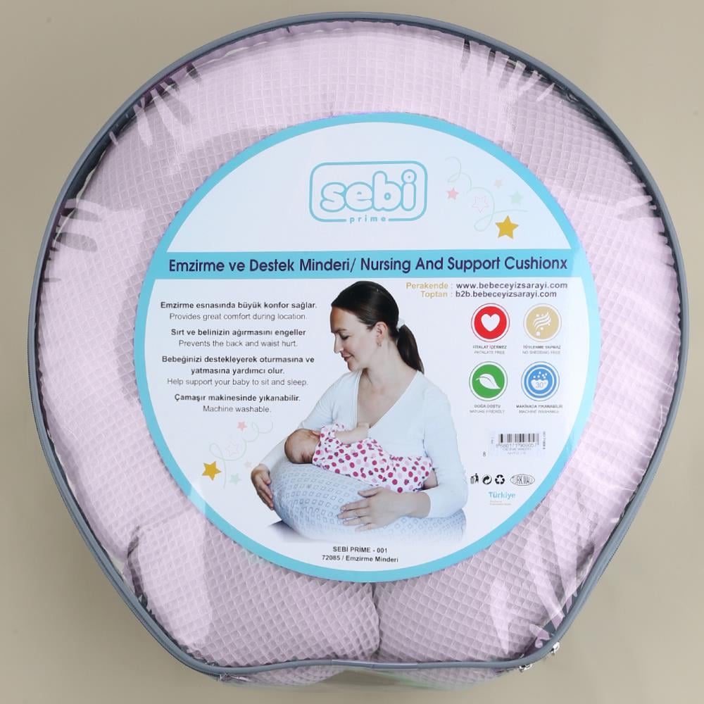 Emzirme Minderi...Waffle Pembe