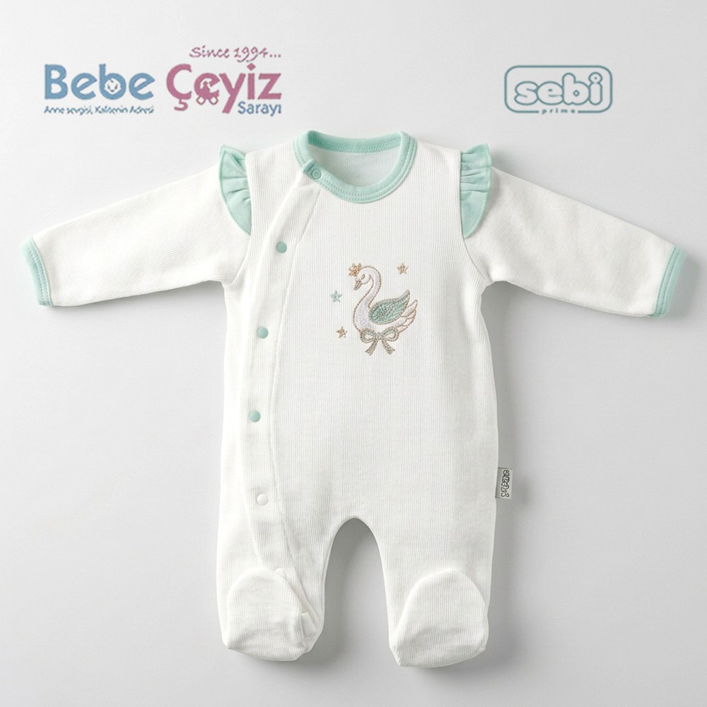 Sebi Kuğulu Tulum Ekru-Mint