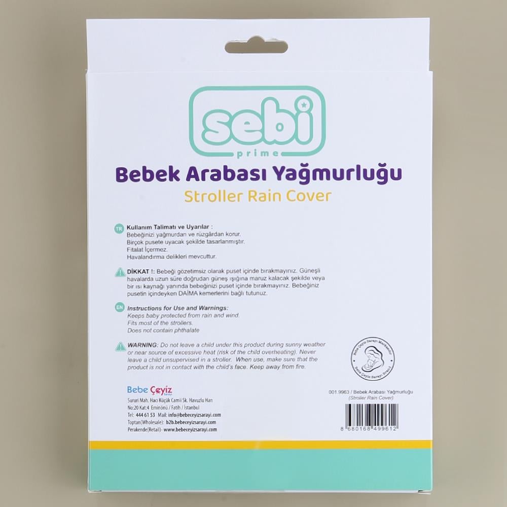 Sebi Prime Bebe Lüx Puset Yağmurluğu