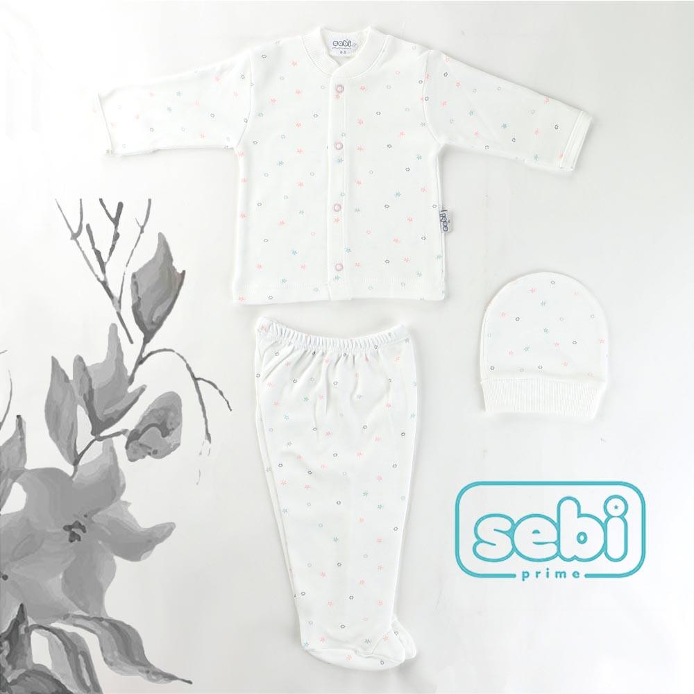 SEBİ PRIME Mini Çiçekli Patikli Pijama Takım (0-3 Ay)
