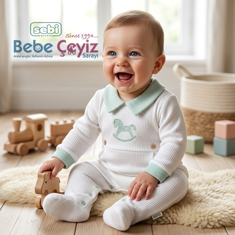 SEBİ PRİME Raporulu İnterlok At İşlemeli Tulum ( Mint )